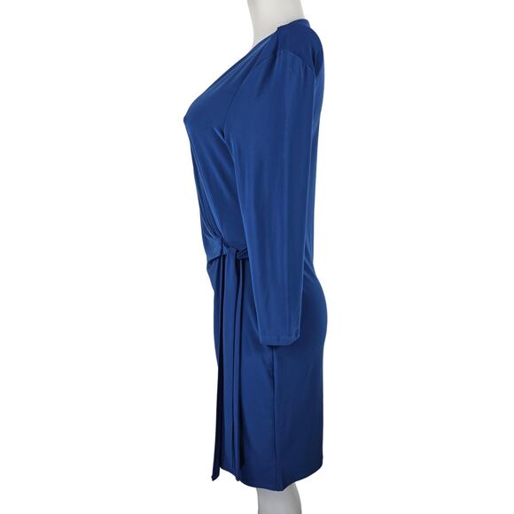 Anne Klein Stunning NWT Faux Wrap Color Bluebell Women's Dress 10 - Picture 2 of 6